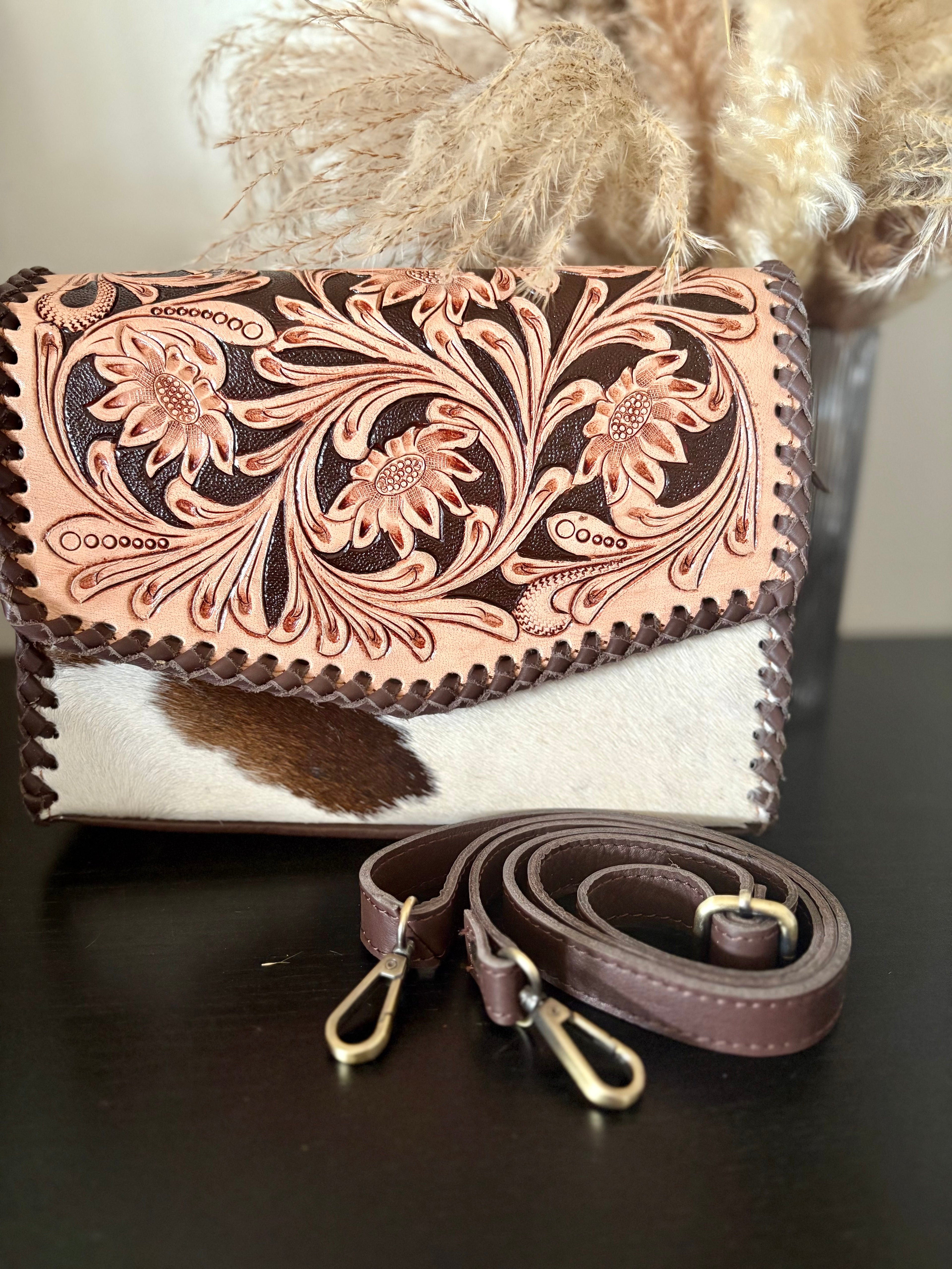 Cowhide Tooled Bag