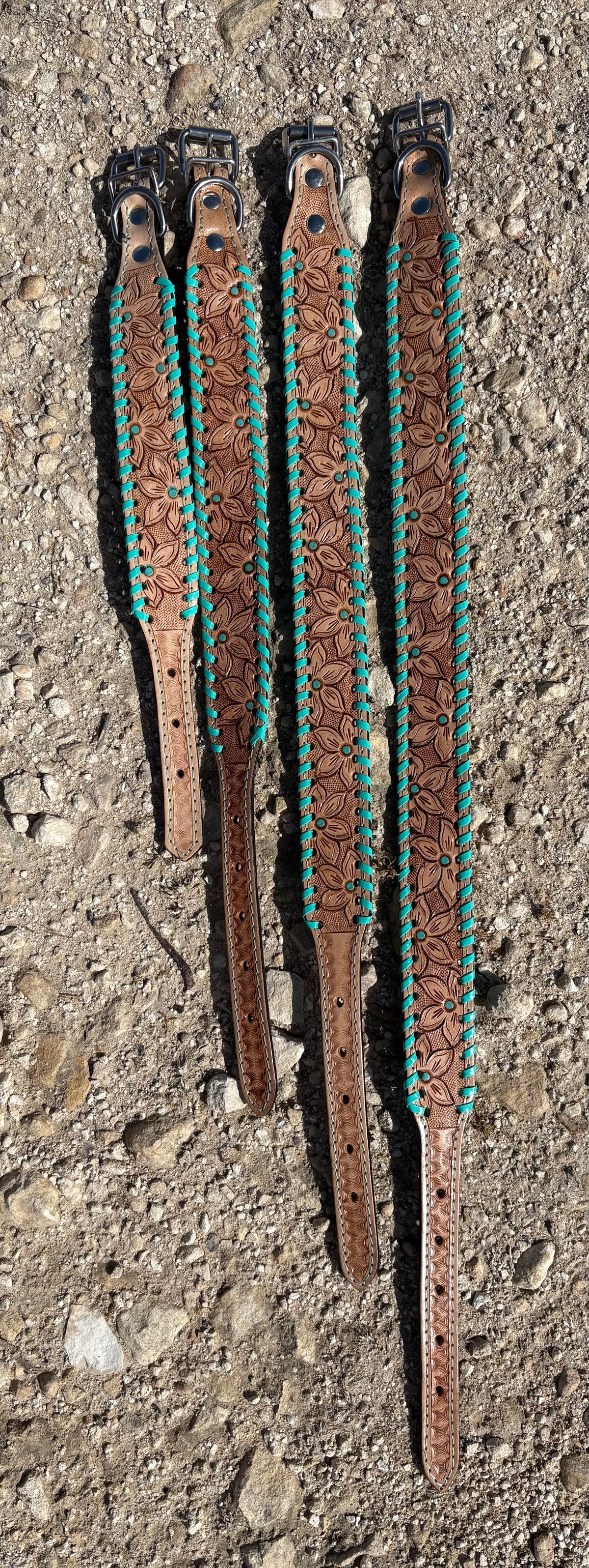 Turquoise Bloom Dog Collar