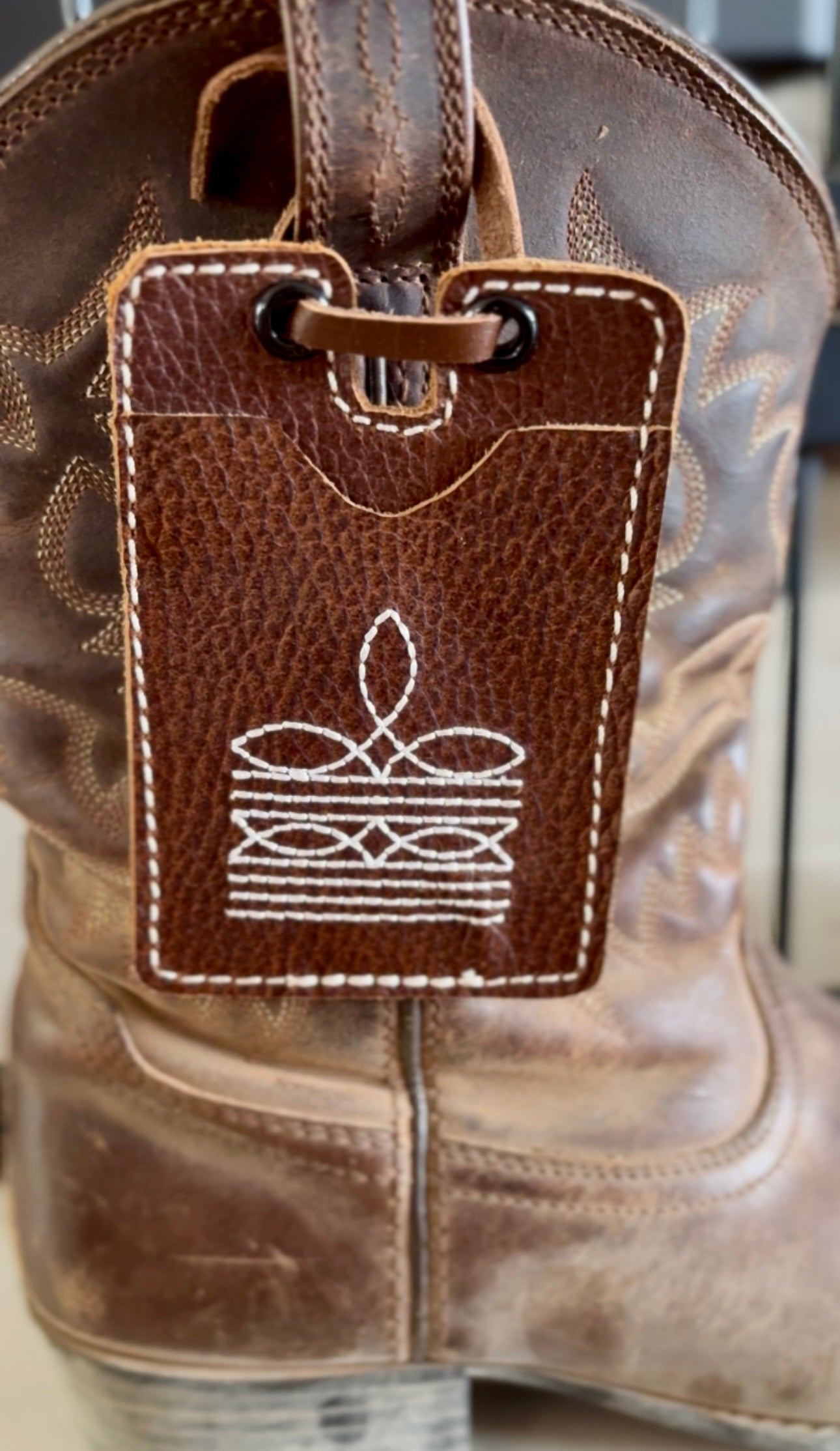 Leather Boot Card Holder