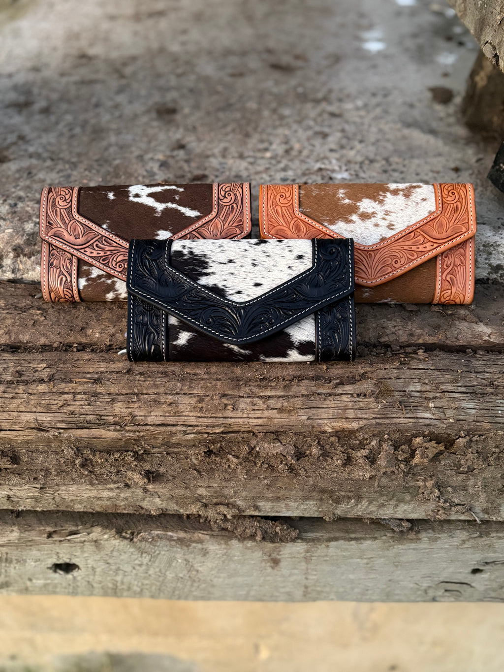 Tooled cowhide Wallet