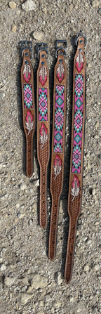 Pink Wild Feather Dog Collar
