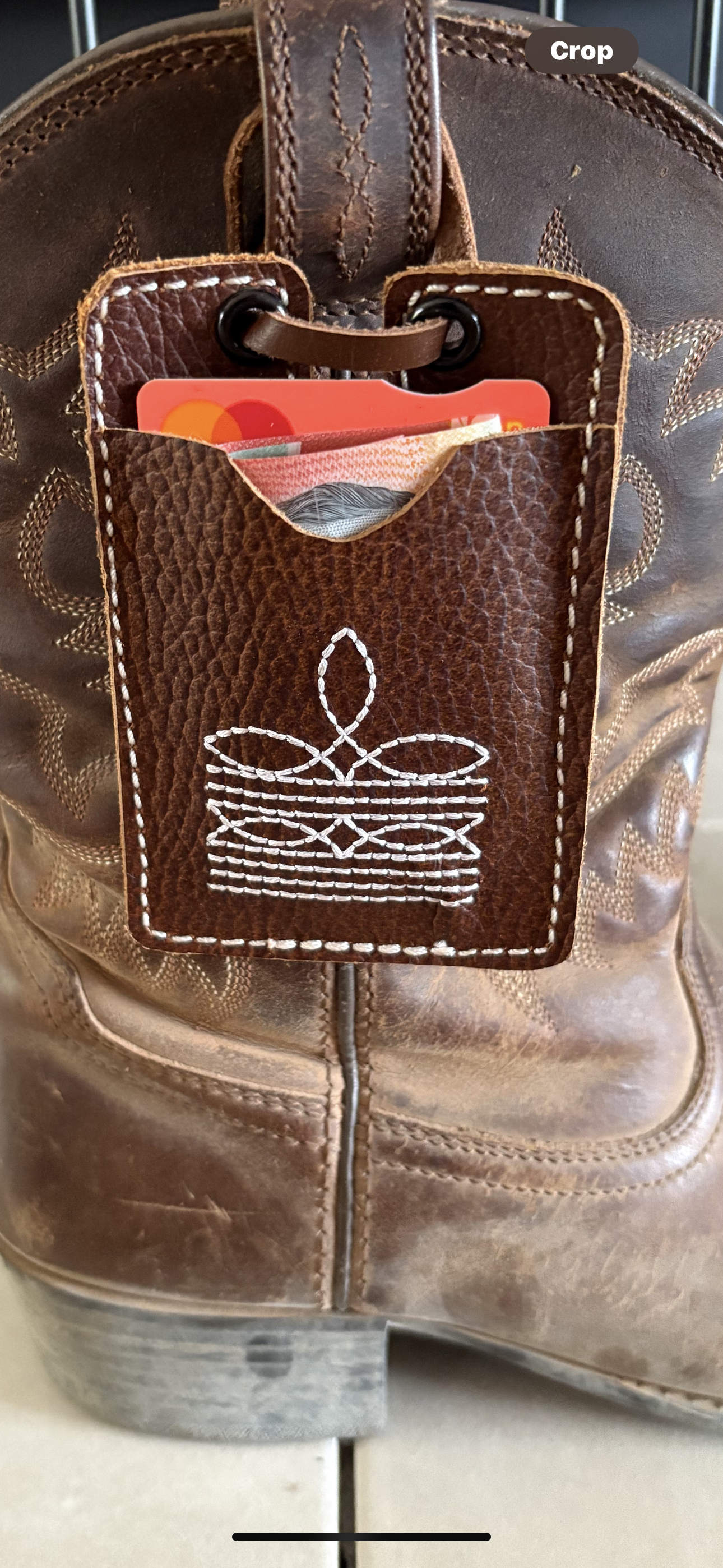 Leather Boot Card Holder