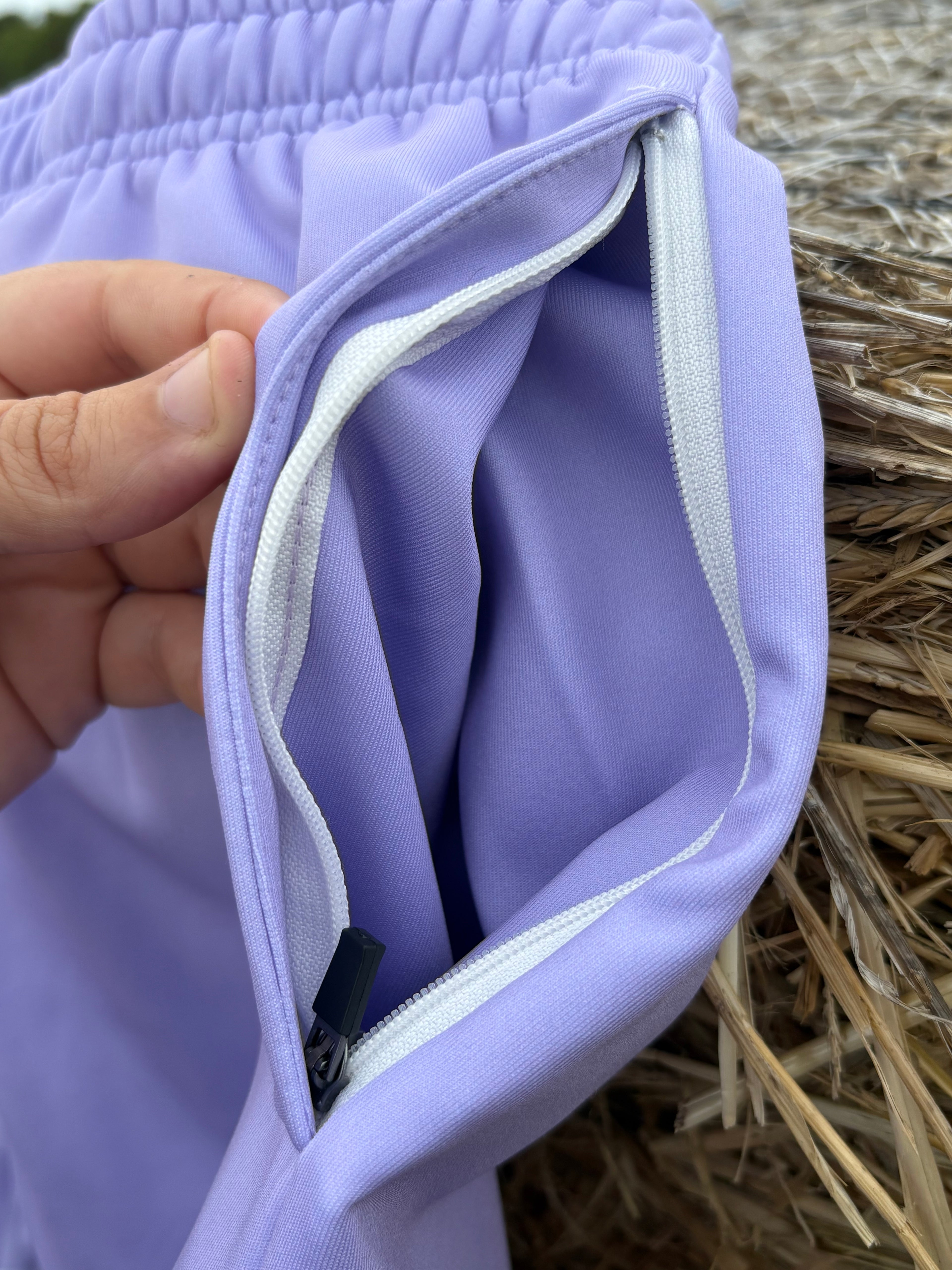 Lilac Gingham Footy Shorts