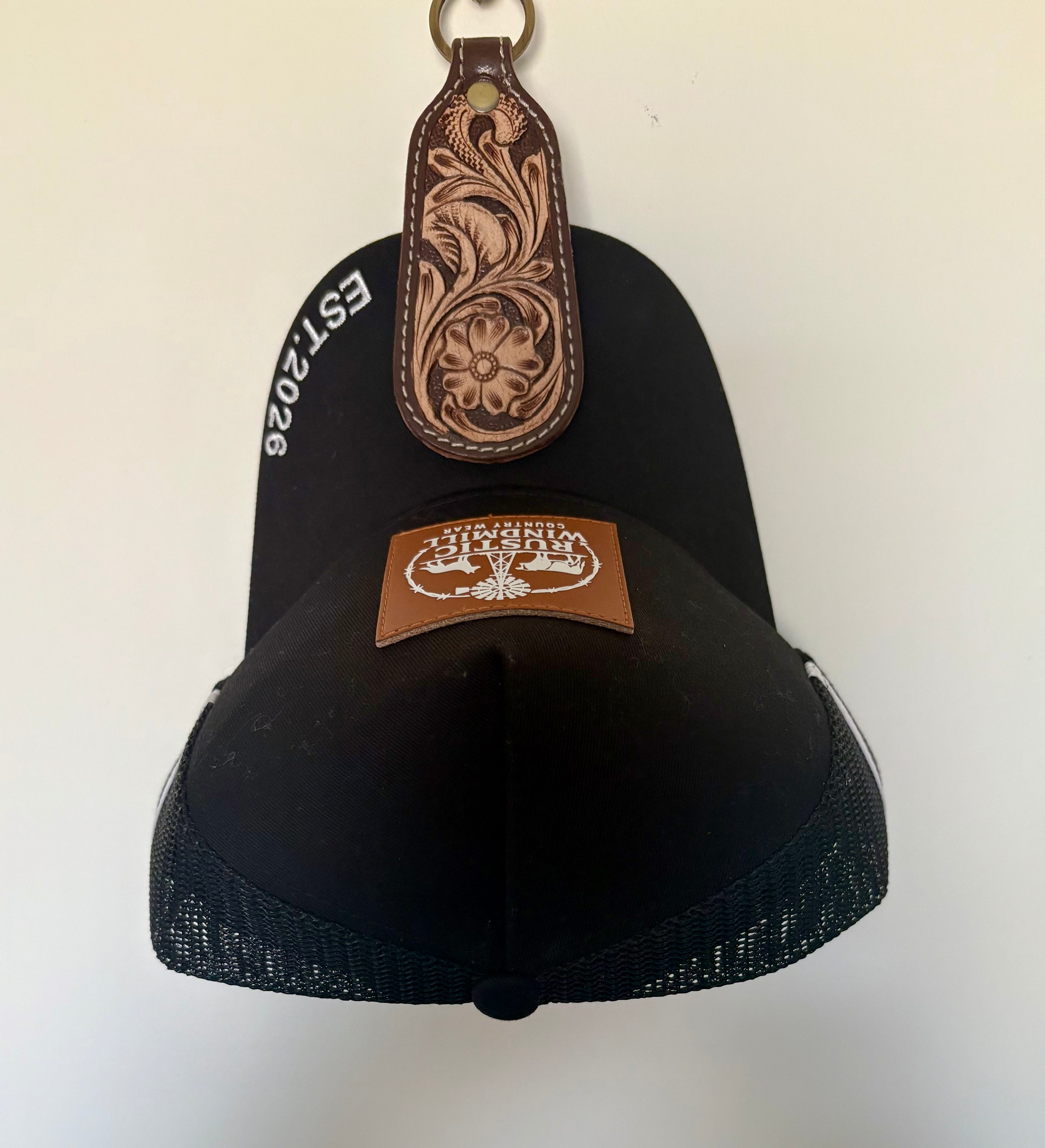 Leather Tooled Magnet Hat Holders