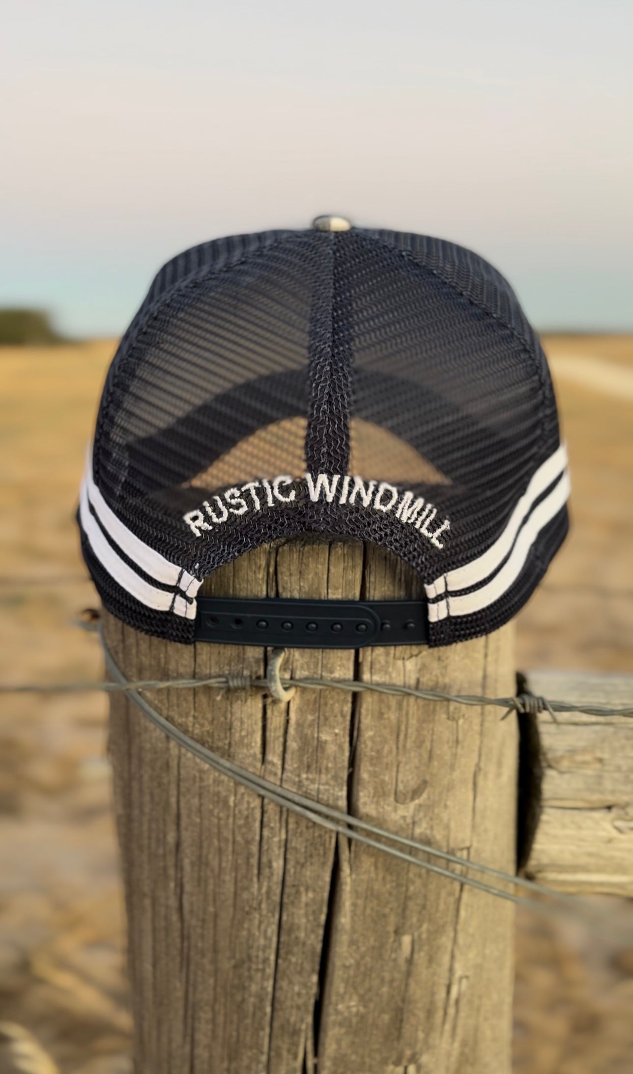 Navy Blue Gingham Trucker Cap