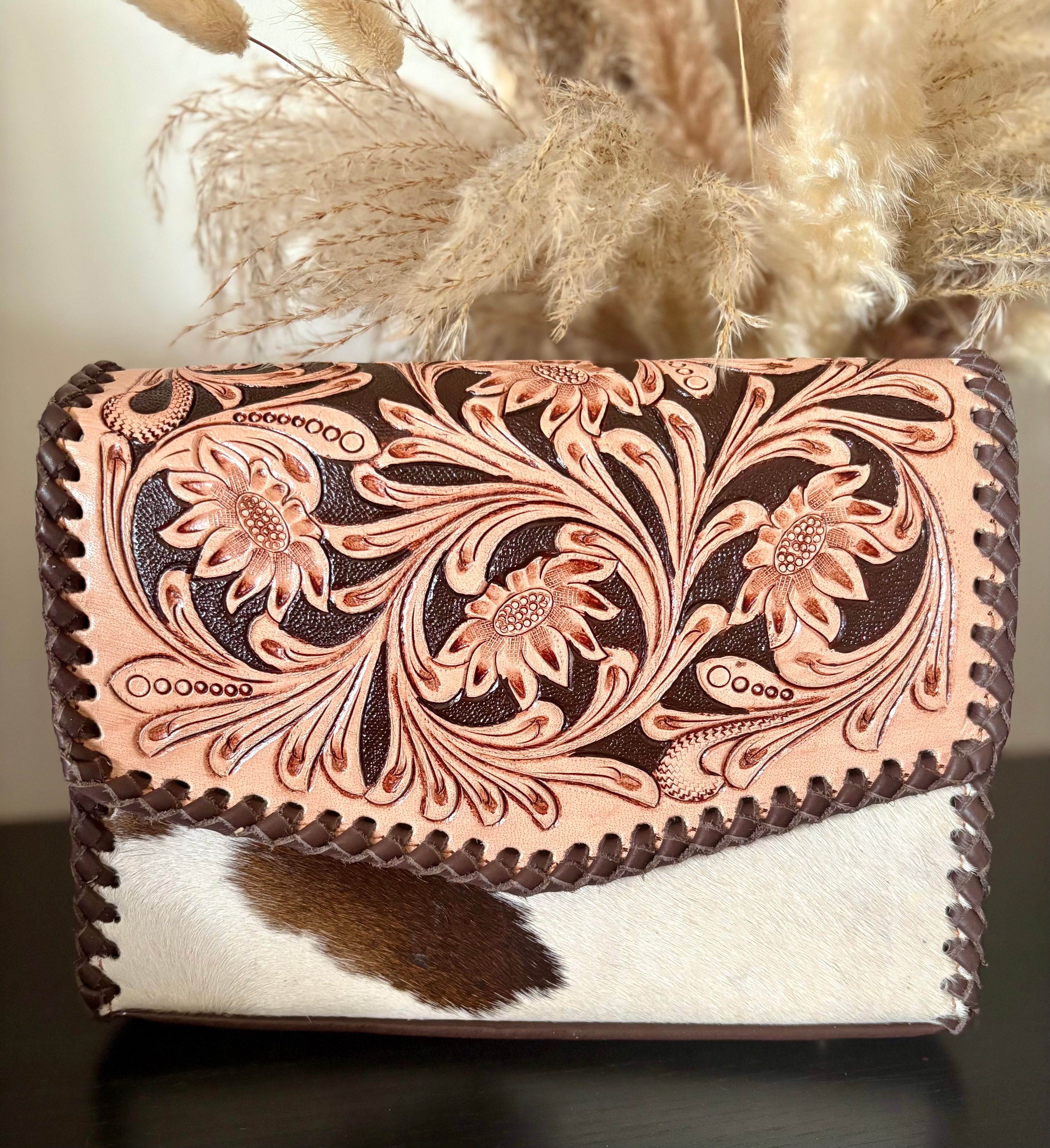 Cowhide Tooled Bag