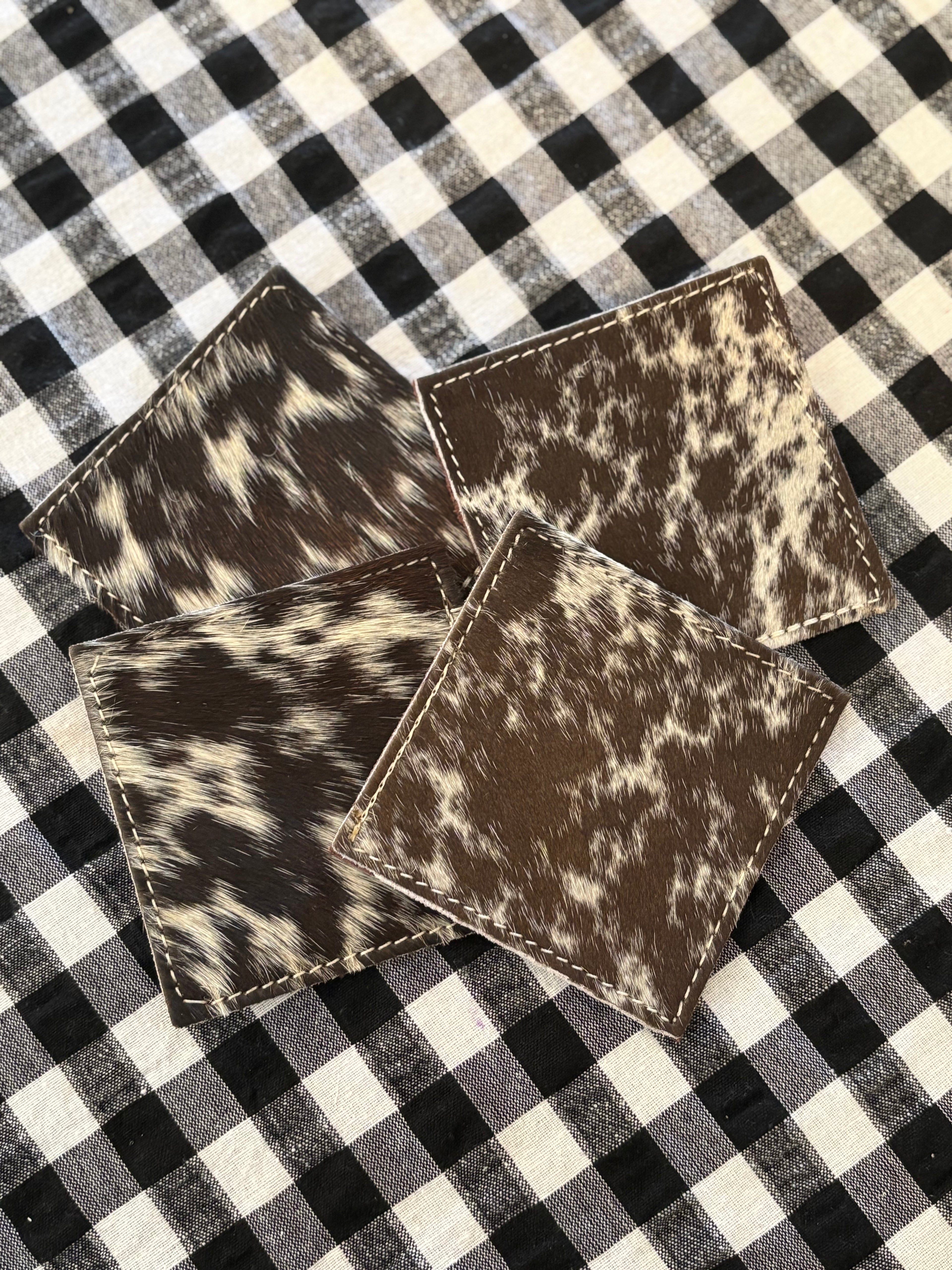 Cowhide Coasters (set of 4)