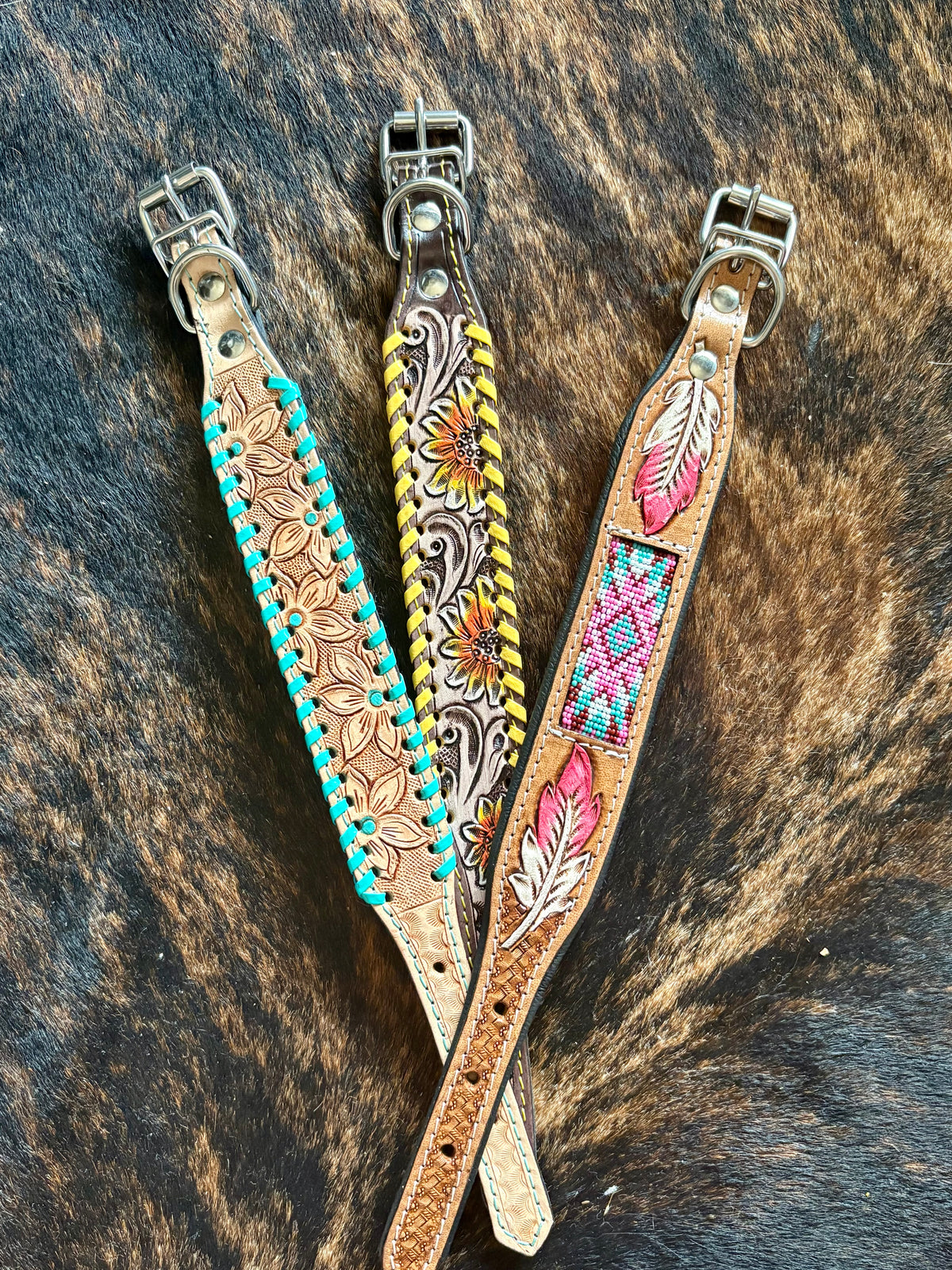 Turquoise Bloom Dog Collar